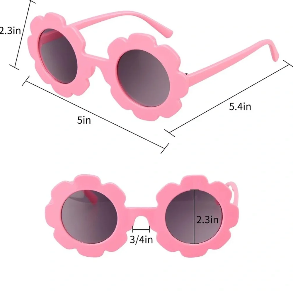 NWT Kids Pink Flower-Shaped Sunglasses